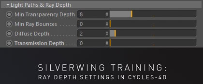 RAY DEPTH SETTINGS IN CYCLES 4D